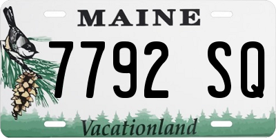 ME license plate 7792SQ