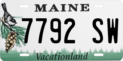 ME license plate 7792SW