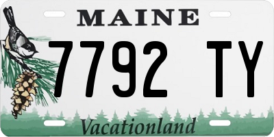 ME license plate 7792TY