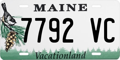 ME license plate 7792VC