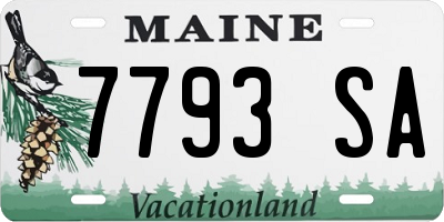 ME license plate 7793SA