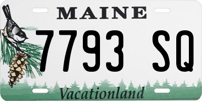 ME license plate 7793SQ