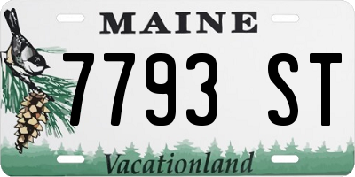 ME license plate 7793ST