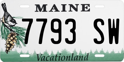 ME license plate 7793SW