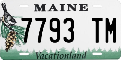 ME license plate 7793TM