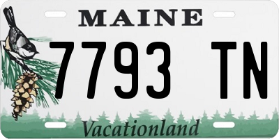 ME license plate 7793TN