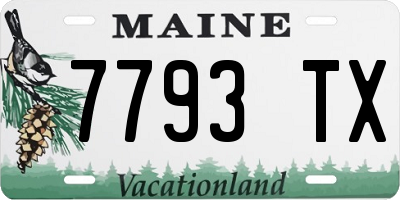 ME license plate 7793TX