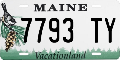 ME license plate 7793TY