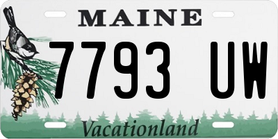 ME license plate 7793UW