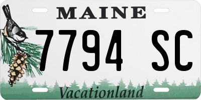 ME license plate 7794SC