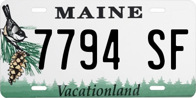 ME license plate 7794SF