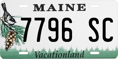 ME license plate 7796SC