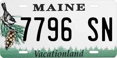 ME license plate 7796SN