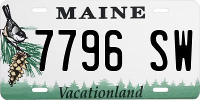 ME license plate 7796SW