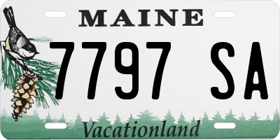 ME license plate 7797SA