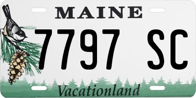 ME license plate 7797SC