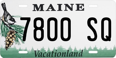 ME license plate 7800SQ