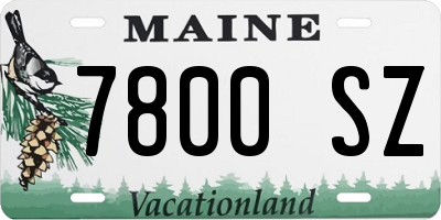 ME license plate 7800SZ