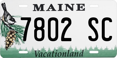 ME license plate 7802SC