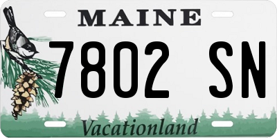 ME license plate 7802SN