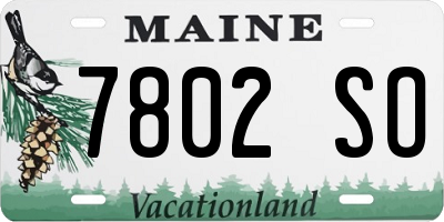 ME license plate 7802SO