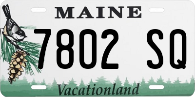 ME license plate 7802SQ