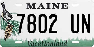 ME license plate 7802UN