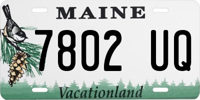 ME license plate 7802UQ