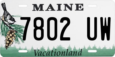 ME license plate 7802UW