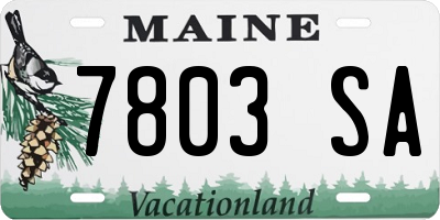 ME license plate 7803SA