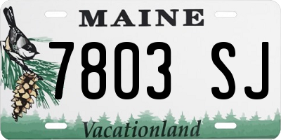 ME license plate 7803SJ