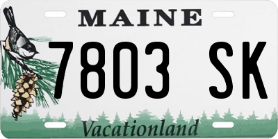 ME license plate 7803SK