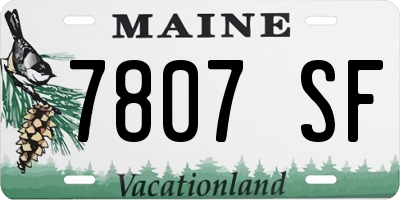 ME license plate 7807SF