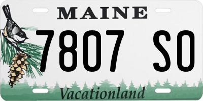 ME license plate 7807SO