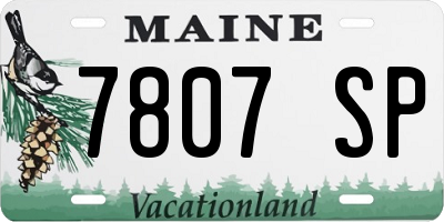ME license plate 7807SP