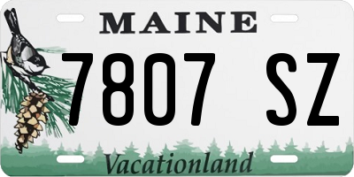 ME license plate 7807SZ