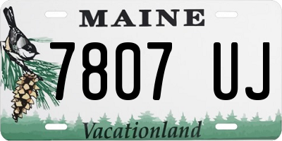 ME license plate 7807UJ