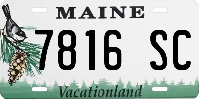 ME license plate 7816SC