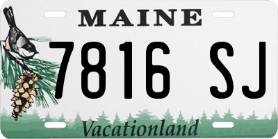 ME license plate 7816SJ