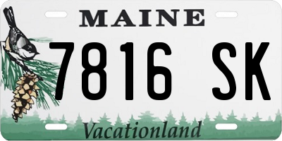 ME license plate 7816SK