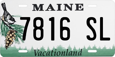 ME license plate 7816SL