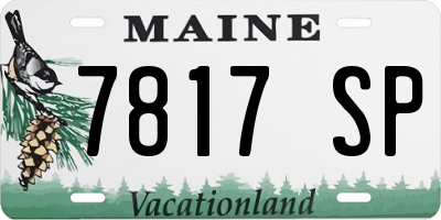 ME license plate 7817SP