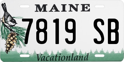 ME license plate 7819SB