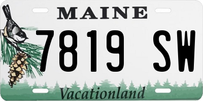 ME license plate 7819SW