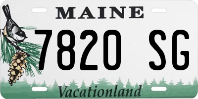 ME license plate 7820SG