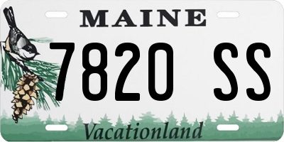 ME license plate 7820SS
