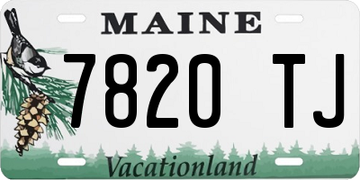 ME license plate 7820TJ