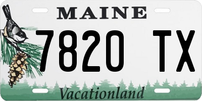 ME license plate 7820TX