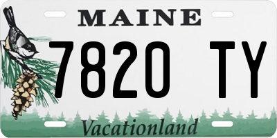 ME license plate 7820TY