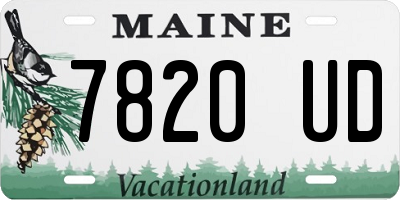 ME license plate 7820UD